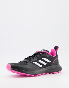 Кроссовки черного/розового цвета adidas Running Run Falcon 2.0-Черный цвет