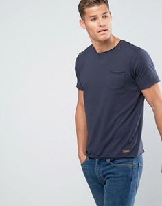 Базовая футболка с необработанными краями Brave Soul-Темно-синий