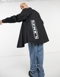 Черная рубашка в стиле "extreme oversized" с голографическим принтом на спине ASOS DESIGN-Черный цвет