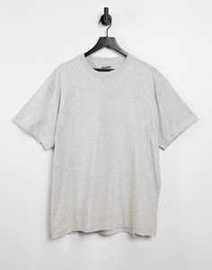 Серая футболка в стиле "оversized" Weekday-Серый