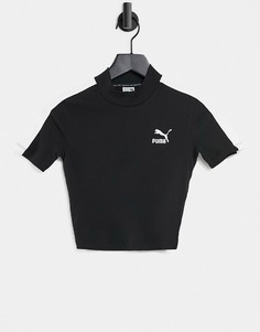 Черный топ в рубчик Puma Classics-Черный цвет