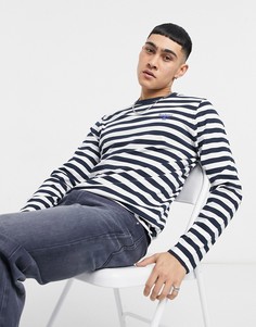 Темно-синий свитшот в полоску с длинными рукавами Barbour Beacon