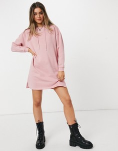 Платье-худи мини розового цвета Pieces-Розовый цвет