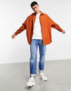 Очень свободная фланелевая рубашка рыжего цвета ASOS DESIGN-Оранжевый цвет