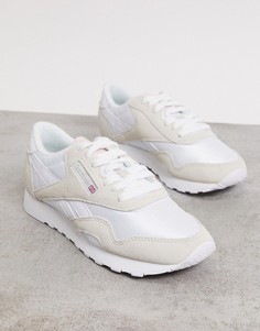 Белые со светло-серым кроссовки Reebok Classic-Белый
