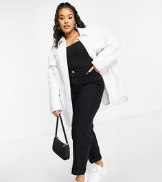 Белая нейлоновая куртка-рубашка ASOS DESIGN Curve-Белый