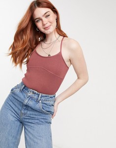 Коричневое вязаное боди ASOS DESIGN-Коричневый цвет