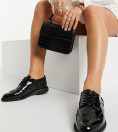 Черные туфли для широкой стопы на шнуровке ASOS DESIGN-Черный цвет