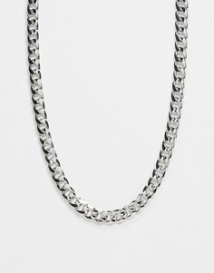 Серебристое ожерелье в виде массивной длинной цепочки DesignB London-Серебристый