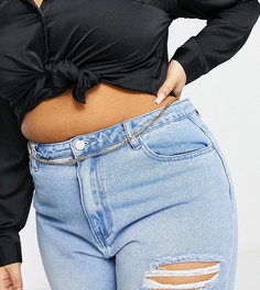 Золотистая цепочка с крупными звеньями на талию ASOS DESIGN Curve-Золотистый