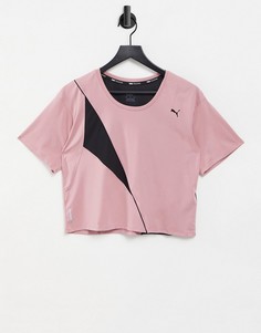 Спортивная футболка черно-розового цвета с логотипом PUMA-Многоцветный