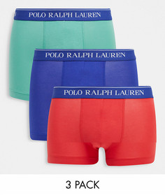 3 пары боксеров-брифов (синие/красные/зеленые) Polo Ralph Lauren-Многоцветный