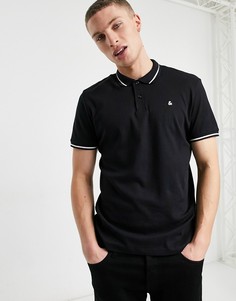 Черная трикотажная футболка поло Jack & Jones Essentials-Черный цвет
