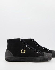 Черные парусиновые кеды средней высоты Fred Perry Hughes-Черный цвет