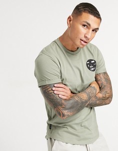 Облегающая футболка цвета хаки Bershka-Зеленый цвет