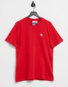 Красная футболка с маленьким логотипом adidas Originals essentials-Красный