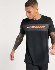 Черная футболка с логотипом Nike Training Sport Clash-Черный цвет