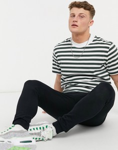 Футболка в полоску с круглым вырезом Selected Homme Colman-Зеленый цвет