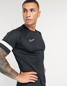 Черная футболка Nike Football Academy-Белый