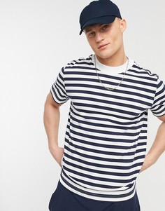 Футболка в полоску с круглым вырезом Selected Homme Colman-Темно-синий