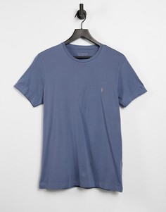 Темно-синяя футболка с логотипом AllSaints-Голубой