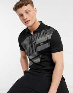 Футболка-поло BOSS Athleisure Paule-Черный цвет