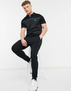 Футболка-поло BOSS Athleisure Paule-Черный цвет