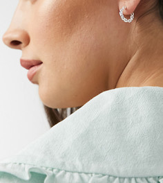 Серебряные серьги-кольца в виде цепочек ASOS DESIGN-Серебристый