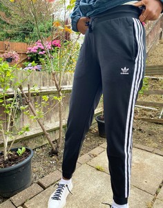 Черные узкие брюки с тремя полосками adidas Originals adicolor-Черный