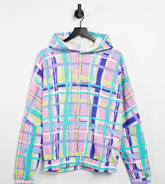 Клетчатый худи в стиле унисекс (от комплекта) ASOS MADE IN KENYA-Сиреневый