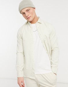Однотонная рубашка с длинными рукавами Selected Homme Gaustin-Белый