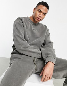 Окрашенный свитшот в рубчик оливково-зеленого цвета adidas Originals "Premium Sweats"-Зеленый цвет