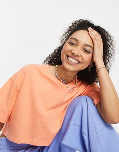 Супер короткий топ абрикосового цвета ASOS DESIGN-Оранжевый цвет