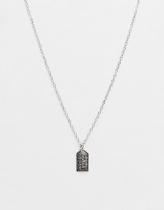 Серебристая цепочка с подвеской-жетоном, украшенной эмалью Icon Brand-Серебристый