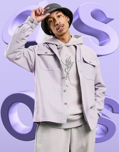 Сиреневая oversized-рубашка в стиле 90-х из материала с добавлением шерсти ASOS DESIGN-Сиреневый
