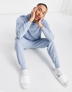 Голубые джоггеры из хлопкового трикотажа от комплекта ASOS DESIGN-Голубой