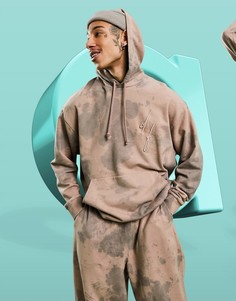 Oversized-худи розового выбеленного цвета и логотипом на груди от комплекта ASOS Dark Future-Розовый цвет