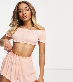 Оранжевые пляжные шорты с оборками (от комплекта) ASOS DESIGN Petite-Оранжевый цвет