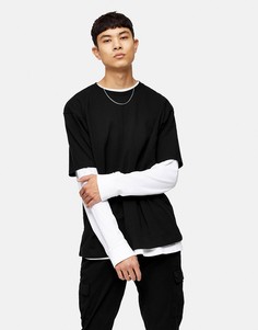 Черная oversize-футболка Topman-Черный цвет