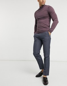 Темно-синие строгие брюки узкого кроя Burton Menswear-Темно-синий