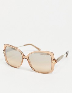 Oversized солнцезащитные очки в квадратной коричневой оправе Versace 0VE4390-Коричневый цвет
