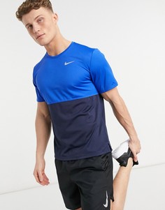 Синяя футболка Nike Running Breathe Run-Голубой