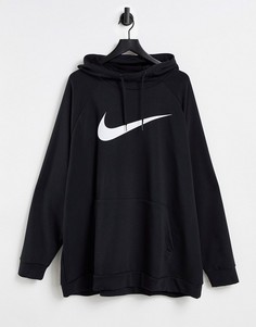 Худи черного цвета с логотипом-галочкой Nike Training dry-Черный цвет
