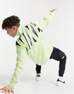 Свитшот лаймового цвета с короткой молнией Nike Hybrid-Зеленый цвет