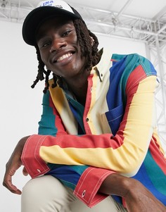 Oversized-рубашка в радужную полоску в университетском стиле 90-х ASOS DESIGN-Многоцветный