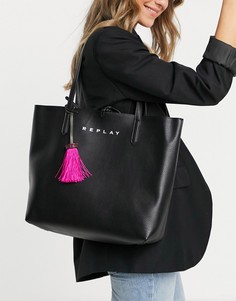 Двусторонняя черно-розовая спортивная сумка Replay-Многоцветный