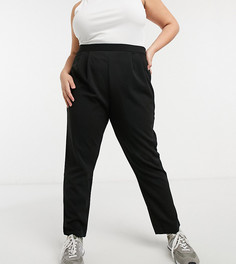 Черные суженные книзу трикотажные брюки ASOS DESIGN Curve-Черный цвет