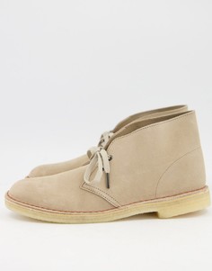 Замшевые ботинки-дезерты кленового бежевого цвета Clarks Orignals-Бежевый