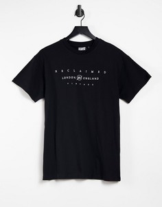 Черная футболка с вышитым логотипом Reclaimed Vintage Inspired-Черный цвет