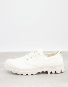 Белые кроссовки на шнуровке из органического материала Palladium Pampa-Белый